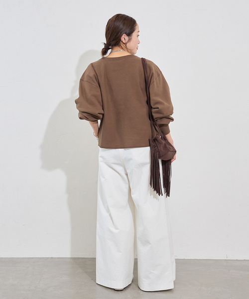 JOURNAL STANDARD（ジャーナルスタンダード）の「JS カレッジ クロップドスウェット（スウェット・レディース・ブラウン/グレー/ブラック系その他・FREE）」の19枚目の写真