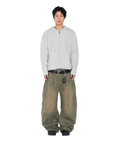 AAKAM（アーカム）の「Cable Knitted Zip-Up Hoodie (Gray)（ニット/セーター・レディース・その他・1/2）」の9枚目の写真
