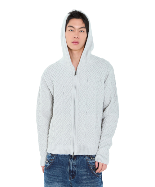 AAKAM（アーカム）の「Cable Knitted Zip-Up Hoodie (Gray)（ニット/セーター・レディース・その他・1/2）」の15枚目の写真