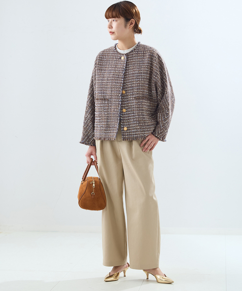 ジャーナルスタンダードレサージュ GIOLICATWEED ドルマンジャケット GIOLICATWEED ドルマンジャケット 2（ノーカラージャケット）｜journal