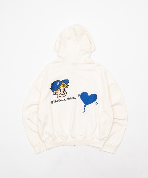 kaoyorinakami(カオヨリナカミ)の「face ballon ziphoodie / フェイスバルーンジップパーカー(パーカー・メンズ・ネイビー/ホワイト/チャコールグレー・X-LARGE/LARGE/MEDIUM/SMALL)」の20枚目の写真