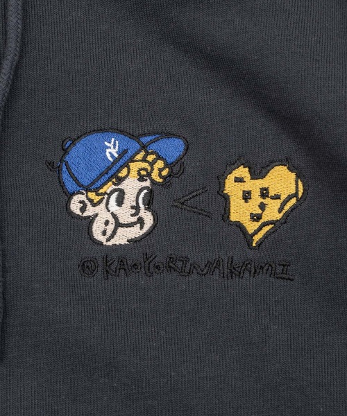 kaoyorinakami(カオヨリナカミ)の「face ballon ziphoodie / フェイスバルーンジップパーカー(パーカー・メンズ・ネイビー/ホワイト/チャコールグレー・X-LARGE/LARGE/MEDIUM/SMALL)」の5枚目の写真