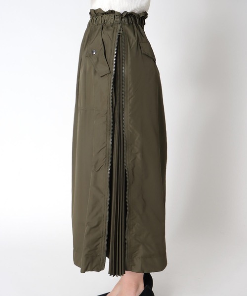 Jines（ジネス）の「サイドファスナープリーツスカート（スカート・レディース・ブラック/カーキ・38）」の10枚目の写真
