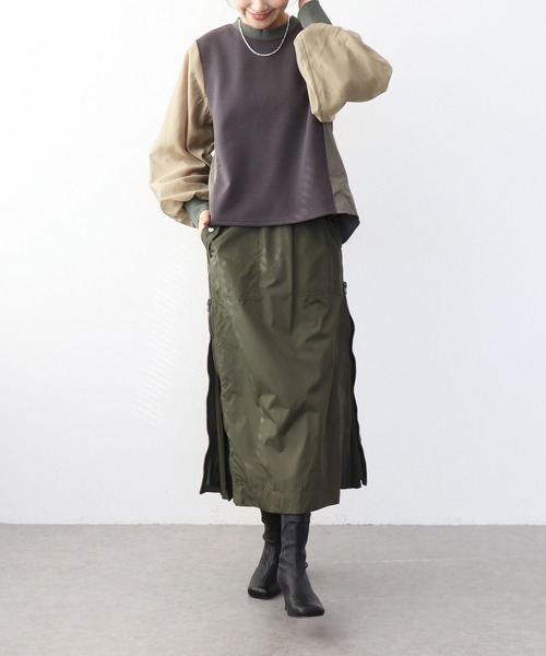 Jines（ジネス）の「サイドファスナープリーツスカート（スカート・レディース・ブラック/カーキ・38）」の19枚目の写真