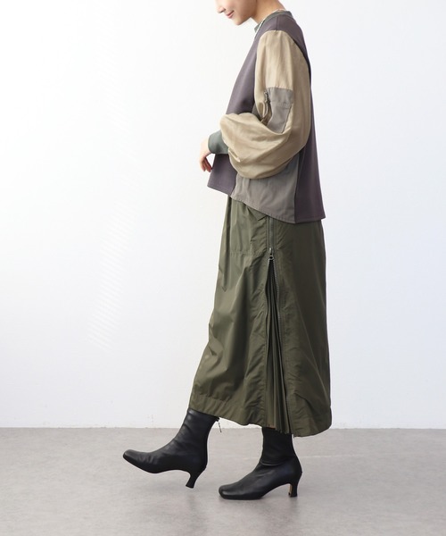 Jines（ジネス）の「サイドファスナープリーツスカート（スカート・レディース・ブラック/カーキ・38）」の20枚目の写真