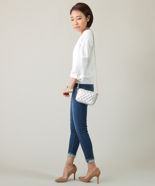 LOUNGEDRESS(ラウンジドレス)の「2WAYレザーポッシェバッグ(ショルダーバッグ・レディース・シルバー/ゴールド/ブラック・フリ-)」の16枚目の写真