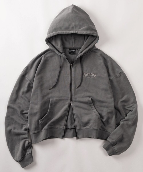 70】【THRASHER/スラッシャー】ハートロゴ ピグメント加工 ダブル