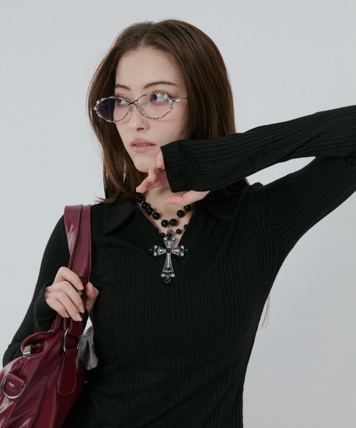 BLONDEY（ブロンディ）の「フィンガーフォールラメニットミニワンピ（ワンピース・レディース・グレー/ブラック・FREE）」の12枚目の写真