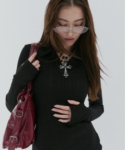 BLONDEY（ブロンディ）の「フィンガーフォールラメニットミニワンピ（ワンピース・レディース・グレー/ブラック・FREE）」の17枚目の写真