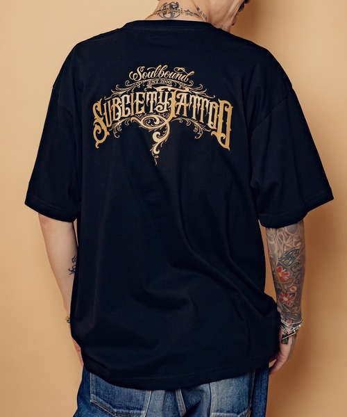 Subciety(サブサエティ)の「Soul bound tee(Tシャツ/カットソー・メンズ・ホワイト/ブラック×ゴールド/ブラック×ホワイト・SMALL/MEDIUM/LARGE/X-LARGE/XX-LARGE)」の3枚目の写真