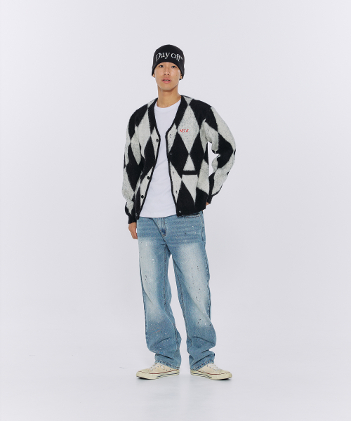 AECA（エイカ）の「VINTAGE WASHED PAINTED DENIM-BLUE（デニムパンツ・レディース・その他・M/S/L）」の2枚目の写真