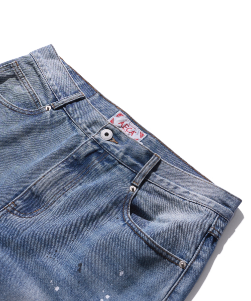 AECA（エイカ）の「VINTAGE WASHED PAINTED DENIM-BLUE（デニムパンツ・レディース・その他・M/S/L）」の5枚目の写真