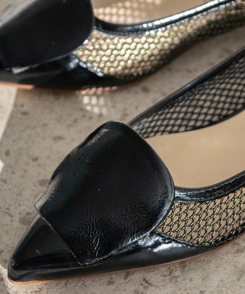 inter-chaussures（インターショシュール）の「【WEB先行予約】【FABIO RUSCONI】異素材コンビポインテッドバックバンド(F61316)（パンプス・レディース・ブラック系その他・35/36/37/38/39）」の2枚目の写真