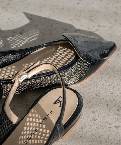 inter-chaussures（インターショシュール）の「【WEB先行予約】【FABIO RUSCONI】異素材コンビポインテッドバックバンド(F61316)（パンプス・レディース・ブラック系その他・35/36/37/38/39）」の4枚目の写真