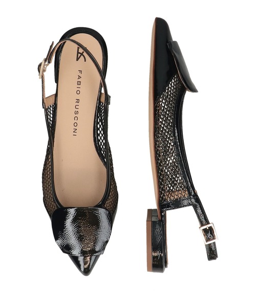 inter-chaussures（インターショシュール）の「【WEB先行予約】【FABIO RUSCONI】異素材コンビポインテッドバックバンド(F61316)（パンプス・レディース・ブラック系その他・35/36/37/38/39）」の3枚目の写真