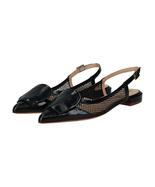 inter-chaussures（インターショシュール）の「【WEB先行予約】【FABIO RUSCONI】異素材コンビポインテッドバックバンド(F61316)（パンプス・レディース・ブラック系その他・35/36/37/38/39）」の5枚目の写真