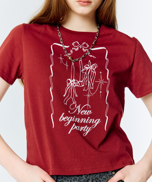 LARTIGENT(ラーティゼン)の「L15 PARTY INVITATION T-SHIRT(WINE)(Tシャツ/カットソー・レディース・その他・FREE)」の4枚目の写真
