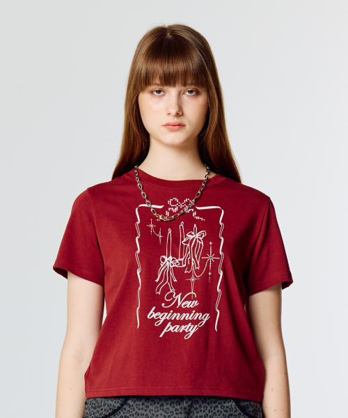 LARTIGENT(ラーティゼン)の「L15 PARTY INVITATION T-SHIRT(WINE)(Tシャツ/カットソー・レディース・その他・FREE)」の5枚目の写真