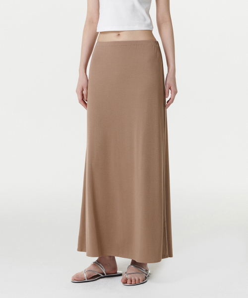 MUSINSA STANDARD WOMAN（ムシンサスタンダードウーマン）の「ウィメンズソフトジャージマキシスカート[ローズブラウン]（スカート・レディース・その他・LARGE/MEDIUM/SMALL/X-SMALL）」の2枚目の写真