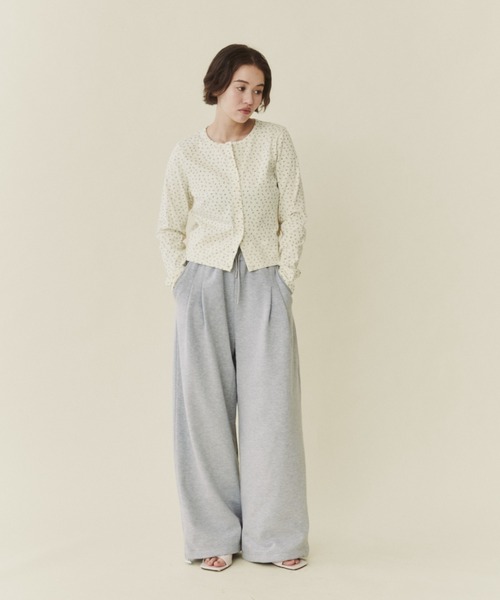 FUULLY STUDIO（フーリィーステューディオ）の「ドロストワイドスウェットパンツ（スウェットパンツ・レディース・グレー/アイボリー・FREE）」の11枚目の写真