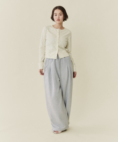 FUULLY STUDIO（フーリィーステューディオ）の「ドロストワイドスウェットパンツ（スウェットパンツ・レディース・グレー/アイボリー・FREE）」の9枚目の写真