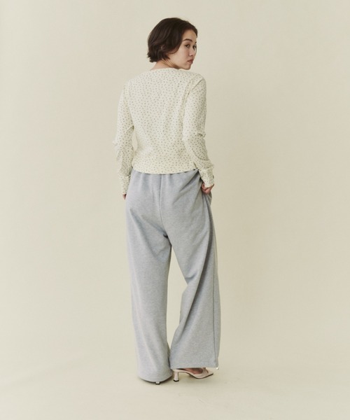 FUULLY STUDIO（フーリィーステューディオ）の「ドロストワイドスウェットパンツ（スウェットパンツ・レディース・グレー/アイボリー・FREE）」の10枚目の写真