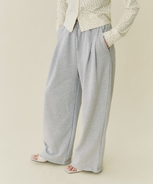 FUULLY STUDIO（フーリィーステューディオ）の「ドロストワイドスウェットパンツ（スウェットパンツ・レディース・グレー/アイボリー・FREE）」の7枚目の写真