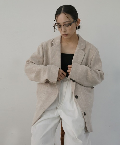 hellam(へラム)の「サマーツイードジャケット(テーラードジャケット・レディース・グレー/ブラウン/ベージュ/ブラック・FREE)」の1枚目の写真