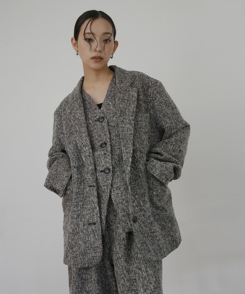 hellam(へラム)の「サマーツイードジャケット(テーラードジャケット・レディース・グレー/ブラウン/ベージュ/ブラック・FREE)」の21枚目の写真