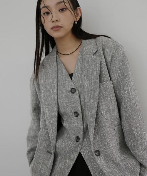 hellam(へラム)の「サマーツイードジャケット(テーラードジャケット・レディース・グレー/ブラウン/ベージュ/ブラック・FREE)」の19枚目の写真