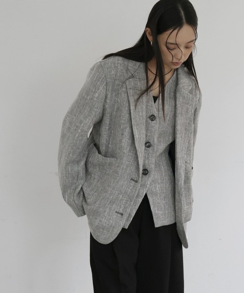 hellam(へラム)の「サマーツイードジャケット(テーラードジャケット・レディース・グレー/ブラウン/ベージュ/ブラック・FREE)」の8枚目の写真