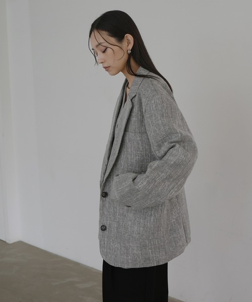 hellam(へラム)の「サマーツイードジャケット(テーラードジャケット・レディース・グレー/ブラウン/ベージュ/ブラック・FREE)」の9枚目の写真