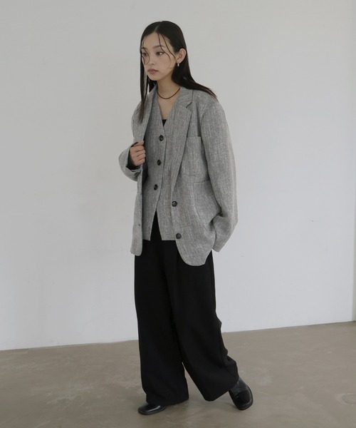 hellam(へラム)の「サマーツイードジャケット(テーラードジャケット・レディース・グレー/ブラウン/ベージュ/ブラック・FREE)」の10枚目の写真