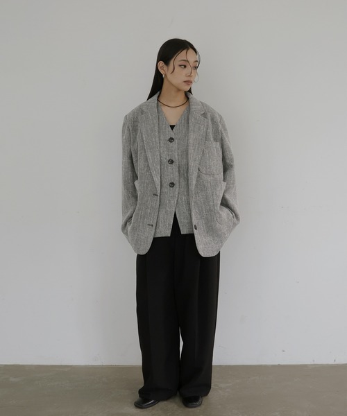 hellam(へラム)の「サマーツイードジャケット(テーラードジャケット・レディース・グレー/ブラウン/ベージュ/ブラック・FREE)」の12枚目の写真