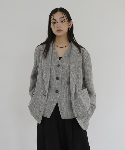 hellam(へラム)の「サマーツイードジャケット(テーラードジャケット・レディース・グレー/ブラウン/ベージュ/ブラック・FREE)」の13枚目の写真