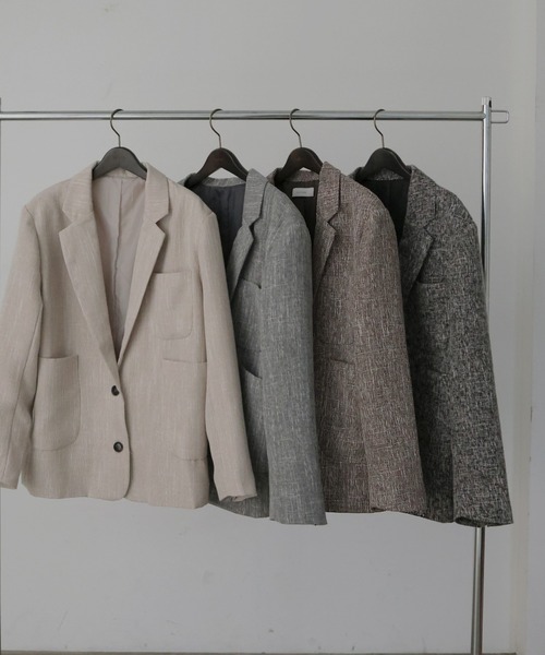 hellam(へラム)の「サマーツイードジャケット(テーラードジャケット・レディース・グレー/ブラウン/ベージュ/ブラック・FREE)」の6枚目の写真