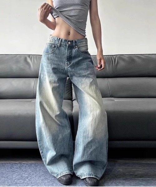 セール】アイスブレイクデニム ワイドバギー バルーンパンツ（デニム