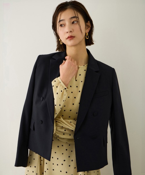 ROPE'（ロペ）の「ノンミュールジングウール テーラードジャケット/セットアップ対応（テーラードジャケット・レディース・ピンク/ライトグレー/ネイビー・38/36）」の3枚目の写真