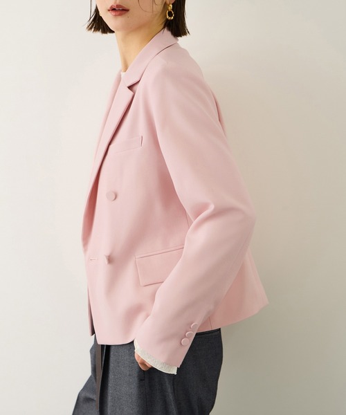 ROPE'（ロペ）の「ノンミュールジングウール テーラードジャケット/セットアップ対応（テーラードジャケット・レディース・ピンク/ライトグレー/ネイビー・38/36）」の7枚目の写真