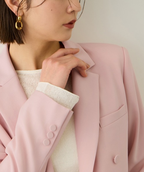 ROPE'（ロペ）の「ノンミュールジングウール テーラードジャケット/セットアップ対応（テーラードジャケット・レディース・ピンク/ライトグレー/ネイビー・38/36）」の8枚目の写真