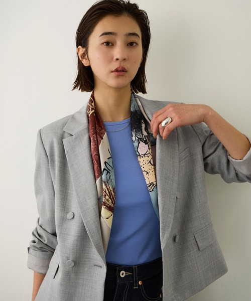 ROPE'（ロペ）の「ノンミュールジングウール テーラードジャケット/セットアップ対応（テーラードジャケット・レディース・ピンク/ライトグレー/ネイビー・38/36）」の15枚目の写真