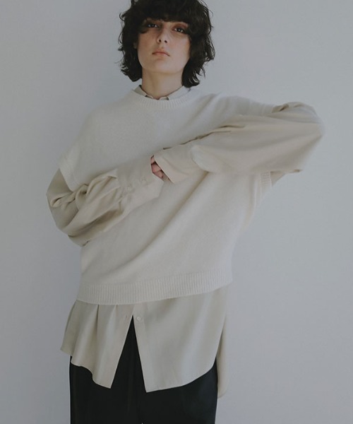 ETRE TOKYO（エトレトウキョウ）の「ウールカシミヤスリーブレスニットプルオーバー（ニット/セーター・レディース・オフホワイト/ブルー/キャメル・FREE）」の2枚目の写真