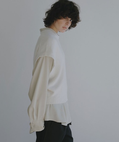 ETRE TOKYO（エトレトウキョウ）の「ウールカシミヤスリーブレスニットプルオーバー（ニット/セーター・レディース・オフホワイト/ブルー/キャメル・FREE）」の14枚目の写真