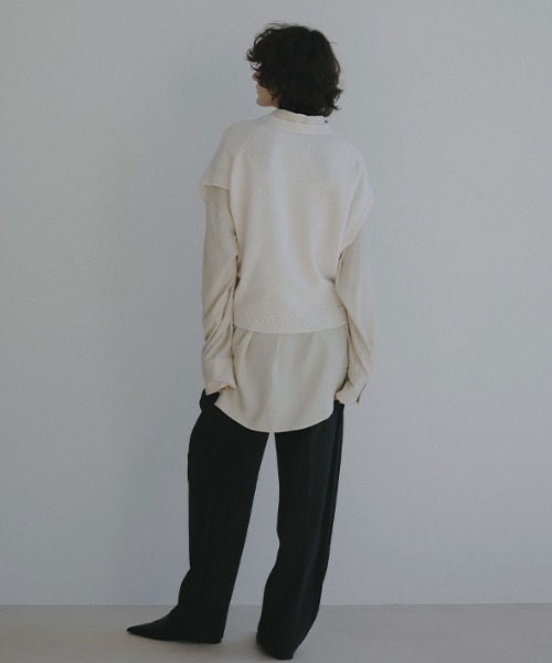 ETRE TOKYO（エトレトウキョウ）の「ウールカシミヤスリーブレスニットプルオーバー（ニット/セーター・レディース・オフホワイト/ブルー/キャメル・FREE）」の17枚目の写真