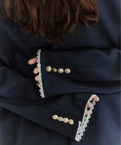 Olu.（オルドット）の「パフスリーブレースジャケット（テーラードジャケット・レディース・ベージュ/ネイビー/グレー・FREE）」の21枚目の写真