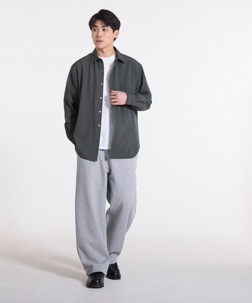 coca（coca）（コカ）の「ヘリンボーンリラックス長袖シャツ（シャツ/ブラウス・メンズ・グレイッシュベージュ/チャコール・L/M/XL）」の3枚目の写真