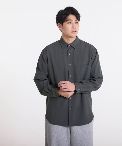 coca（coca）（コカ）の「ヘリンボーンリラックス長袖シャツ（シャツ/ブラウス・メンズ・グレイッシュベージュ/チャコール・L/M/XL）」の8枚目の写真
