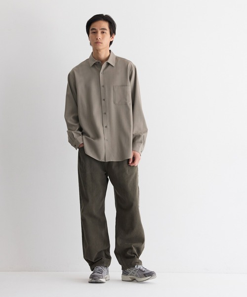 coca（coca）（コカ）の「ヘリンボーンリラックス長袖シャツ（シャツ/ブラウス・メンズ・グレイッシュベージュ/チャコール・L/M/XL）」の9枚目の写真