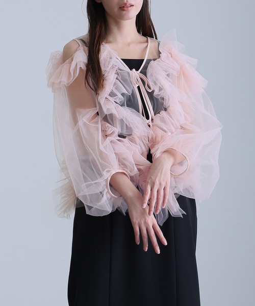 atlo(アトロ)の「ジグザグ チュール ドレス ロング&袖あり フォーマル お呼ばれ 結婚式 二次会 パーティー ドレス オケージョンドレス 同窓会 成人式 (ドレス・レディース・チャコール/ベージュ/ピンク/ミント・M/L/S)」の21枚目の写真