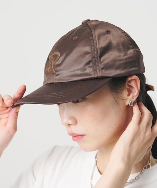 RACAL(ラカル)の「【別注】<RACAL>サテン ベースボールキャップ(キャップ・レディース・ダークブラウン/ナチュラル・FREE)」の2枚目の写真